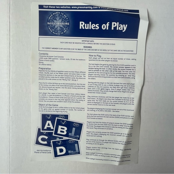 Who Wants To Be  A Millionaire Board Game Smash Hit TV Game Show Pressman. - Picture 5 of 5